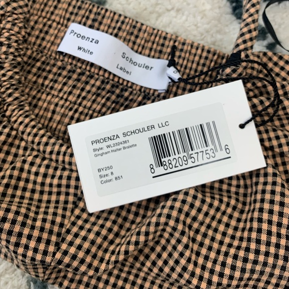NWT Proenza Schouler White Label Cropped Gingham Halter Bralette - Picture 10 of 12